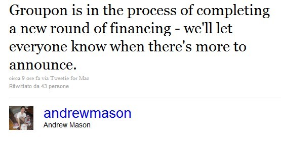 Andrew Mason su Twitter Andrew Mason su Twitter