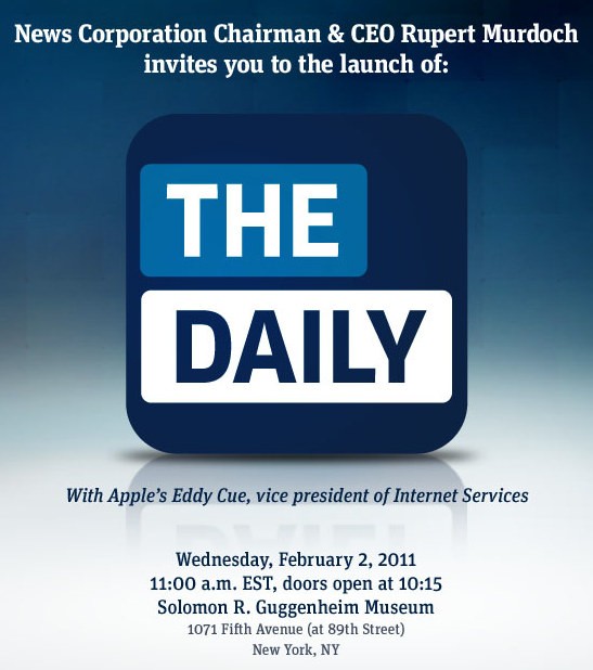 Invito alla conferenza stampa per l'annuncio di The Daily Invito alla conferenza stampa per l'annuncio di The Daily