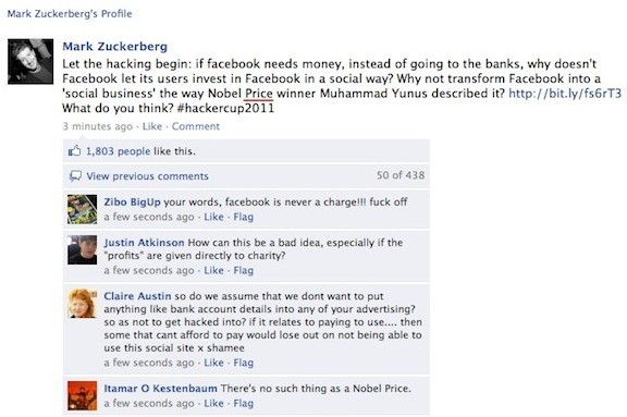 Hackerata la pagina Facebook di Mark Zuckerberg Hackerata la pagina Facebook di Mark Zuckerberg