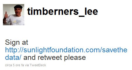 Tweet di Tim Berners-Lee Tweet di Tim Berners-Lee