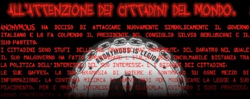 Rivendicazione degli Anonymous Rivendicazione degli Anonymous