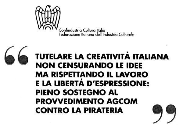 Confindustria pro AGCOM Confindustria pro AGCOM