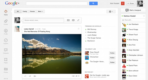 Google+, restyling Google+, restyling