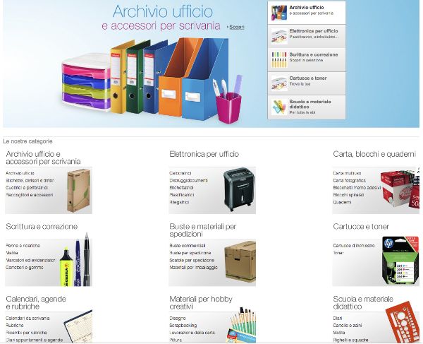 Amazon.it apre il negozio dei prodotti per ufficio | Webnews