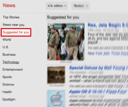 Google News: notizie suggerite Google News: notizie suggerite