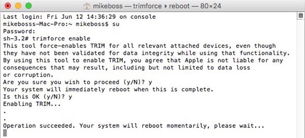 Trim su OS X