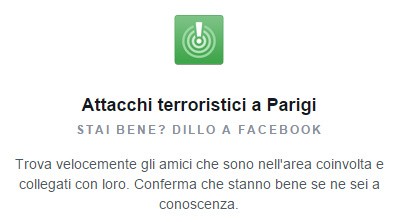 Facebook Safety Check per gli attacchi terroristici di Parigi Facebook Safety Check per gli attacchi terroristici di Parigi