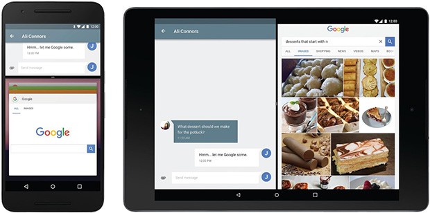 La modalità split screen di Android N