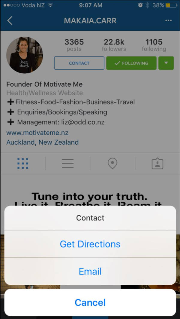 Instagram testa un pulsante per contattare le aziende