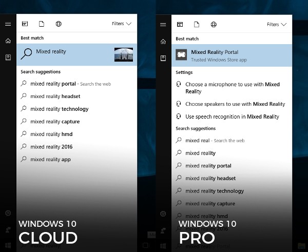 Windows 10 Cloud, niente mixed reality?