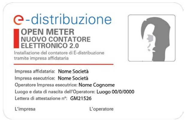 Open Meter: cartellino identificativo dell'operatore