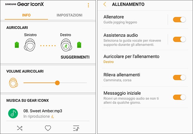 L'applicazione mobile per configurare Samsung Gear IconX (2018) e le sue funzionalità