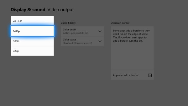 Xbox One Spring Update: 1440p